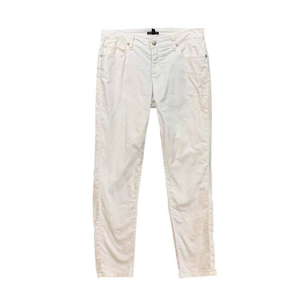 Eileen Fisher Jeans Womens 8 White Organic Cotton Blend Straight Stretch Denim